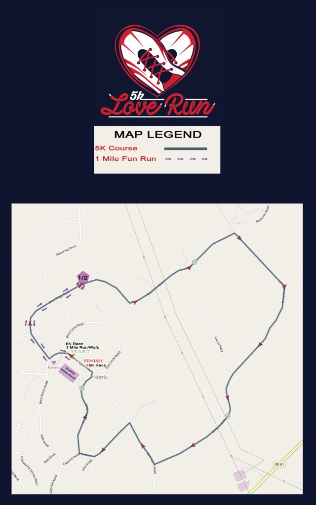 5K Love Run Course Map 1 640x1024 